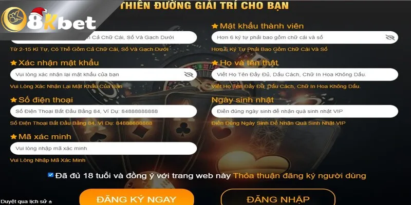 Link Đăng Ký 8kbet Mới Nhất 2025 Kiếm Tiền Tỷ Chỉ Sau 5 Phút Nhập thông tin đăng ký 8kbet